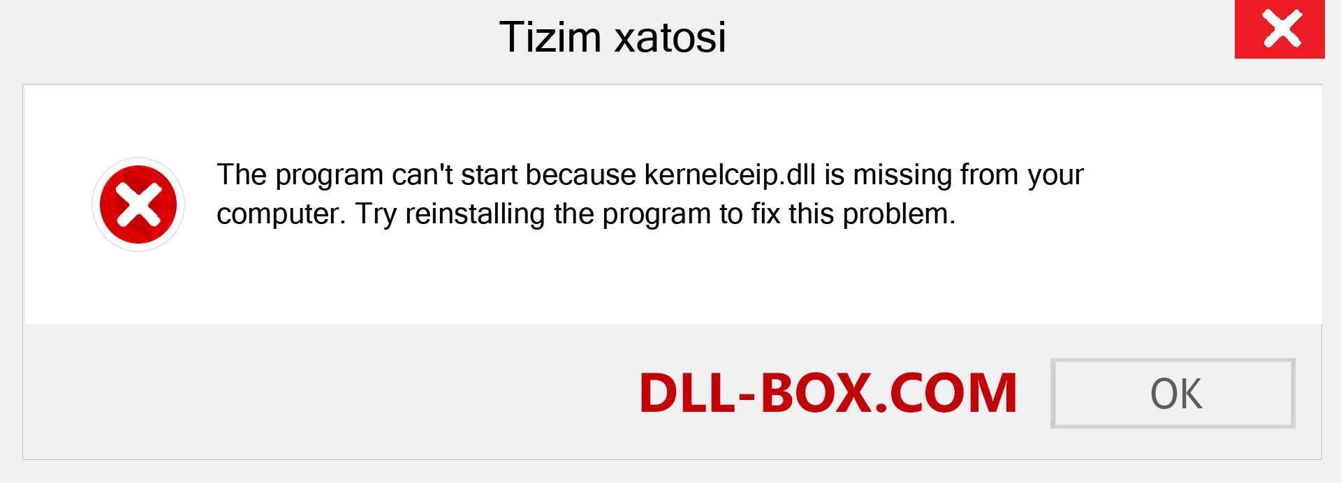 kernelceip.dll fayli yo'qolganmi?. Windows 7, 8, 10 uchun yuklab olish - Windowsda kernelceip dll etishmayotgan xatoni tuzating, rasmlar, rasmlar